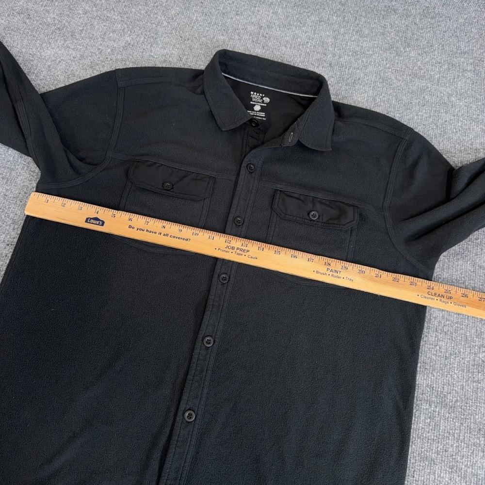 Mountain Hardwear Fleece Shacket Men Large Black Microchill Shirt Jacket Button - Picture 6 of 11